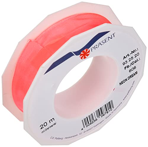 Präsent C.E. Pattberg NEON Dream Band mit Drahtkante hot pink, 20 m Schleifenband für Bunte, 25 mm Breite, für knallige Geschenkverpackungen, Dekorationen & Applikationen Präsent C.E. Pattberg NEON Dream Band mit Drahtkante hot pink, 20 m Schleifenband für Bunte, 25 mm Breite, für knallige Geschenkverpackungen, Dekorationen & Applikationen von Präsent