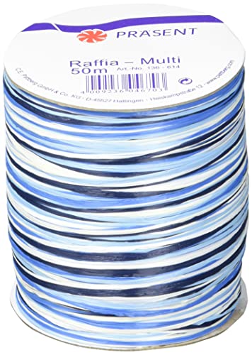 Präsent C.E. Pattberg Raffia-Multicolour Bastband blau-weiß-Creme, 50 m Geschenkband zum Einpacken, 5-strängiges Bastelband für Geschenke, Zubehör zum Dekorieren & Basteln Präsent C.E. Pattberg Raffia-Multicolour Bastband blau-weiß-Creme, 50 m Geschenkband zum Einpacken, 5-strängiges Bastelband für Geschenke, Zubehör zum Dekorieren & Basteln von Präsent