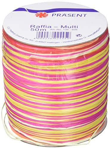 Präsent C.E. Pattberg Raffia-Multicolour Bastband pink-gelb-rot, 50 m Geschenkband zum Einpacken, 5-strängiges Bastelband für Geschenke, Zubehör zum Dekorieren & Basteln Präsent C.E. Pattberg Raffia-Multicolour Bastband pink-gelb-rot, 50 m Geschenkband zum Einpacken, 5-strängiges Bastelband für Geschenke, Zubehör zum Dekorieren & Basteln von PRÄSENT