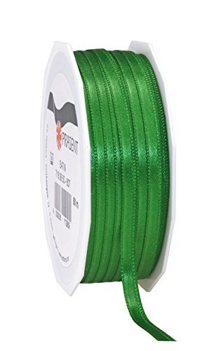 Präsent C.E. Pattberg Satin grün, 50 m Satinband zum Einpacken von Geschenken, 6 mm Breite, Geschenkband zum Dekorieren & Basteln, Dekoband, Anlass von PRÄSENT