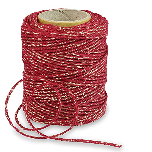 PRÄSENT CHRISTMASTWIST Kordel bordeaux/gold, 50 m Kordelband für festliche Geschenkverpackungen und Dekorationen, 2 mm Breite, zweifarbige Zierkordel PRÄSENT CHRISTMASTWIST Kordel bordeaux/gold, 50 m Kordelband für festliche Geschenkverpackungen und Dekorationen, 2 mm Breite, zweifarbige Zierkordel von PRÄSENT
