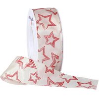 PRÄSENT Geschenkband Anchorage seidenmatt weiß/rot 40,0 mm x 20,0 m von PRÄSENT