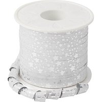 PRÄSENT Geschenkband Glitter Star mattglänzend silber 10,0 mm x 100,0 m von PRÄSENT