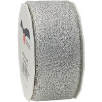 PRÄSENT Geschenkband Metallic Lace glänzend silber 40,0 mm x 20,0 m von PRÄSENT