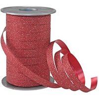 PRÄSENT Geschenkband POLY GLITTER Glitter rot 10,0 mm x 100,0 m von PRÄSENT