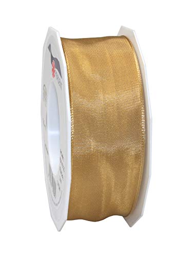 Präsent Lyon Band mit Drahtkante Ocker, 25 m Dekoband zum Verzieren & Basteln, 40 mm Breite, leicht biegsames Schleifenband, für Festliche Dekos zu besonderen Anlässen Präsent Lyon Band mit Drahtkante Ocker, 25 m Dekoband zum Verzieren & Basteln, 40 mm Breite, leicht biegsames Schleifenband, für Festliche Dekos zu besonderen Anlässen von PRÄSENT