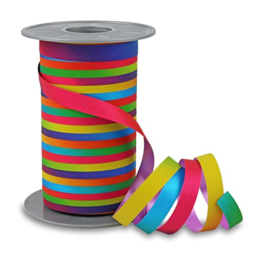 PRÄSENT POLY GLITTER Ringelband rainbow, 100 m Geschenkband, Schleifenband in Regenbogenfarben, 10 mm Breite, edles Dekoband für festliche Anlässe PRÄSENT POLY GLITTER Ringelband rainbow, 100 m Geschenkband, Schleifenband in Regenbogenfarben, 10 mm Breite, edles Dekoband für festliche Anlässe von PRÄSENT