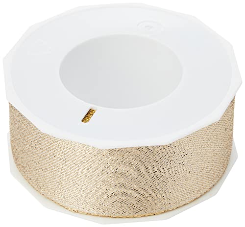 Präsent Pattberg Wien Geschenkband Gold, 20 m Geschenkband zum Einpacken, 40 mm Breite, Zubehör zum Dekorieren & Basteln, Dekoband für Geschenke, 1744020-634, 20 m - 40 mm von PRÄSENT