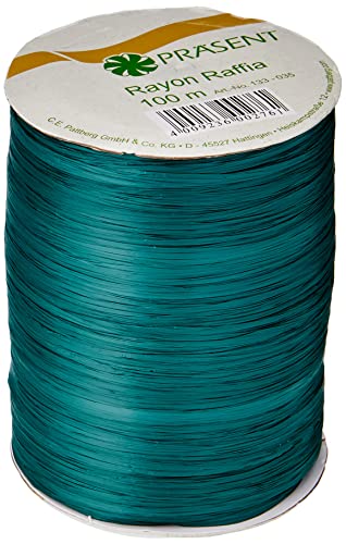 Präsent Rayon Raffia Bastband tannengrün, 100 m Dekoband zum Einpacken von Geschenken, Dekorieren & Basteln, helles Schleifenband, Deko für Festliche Anlässe Präsent Rayon Raffia Bastband tannengrün, 100 m Dekoband zum Einpacken von Geschenken, Dekorieren & Basteln, helles Schleifenband, Deko für Festliche Anlässe von PRÄSENT