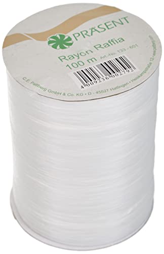 Präsent Rayon Raffia Bastband weiß, 100 m Dekoband zum Einpacken von Geschenken, Verzieren & Basteln festlicher Dekos, Schleifenband für besondere Anlässe Präsent Rayon Raffia Bastband weiß, 100 m Dekoband zum Einpacken von Geschenken, Verzieren & Basteln festlicher Dekos, Schleifenband für besondere Anlässe von Präsent