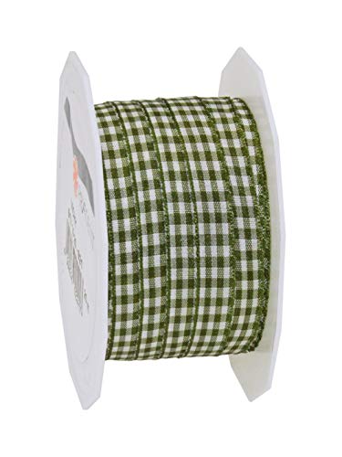 Präsent Vichy Geschenkband Olive/créme, 20 m Dekoband zum Verzieren & Basteln, 10 mm Breite, Kariertes Band für Bunte Dekos & Geschenkverpackungen, zu feierlichen Anlässen Präsent Vichy Geschenkband Olive/créme, 20 m Dekoband zum Verzieren & Basteln, 10 mm Breite, Kariertes Band für Bunte Dekos & Geschenkverpackungen, zu feierlichen Anlässen von PRÄSENT
