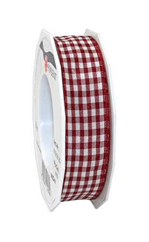 Präsent Vichy Geschenkband mit Drahtkante Bordeaux/créme, 20 m Dekoband zum Verzieren & Basteln, 25 mm Breite, Kariertes Band für Bunte Dekos & Geschenkverpackungen, zu feierlichen Anlässen Präsent Vichy Geschenkband mit Drahtkante Bordeaux/créme, 20 m Dekoband zum Verzieren & Basteln, 25 mm Breite, Kariertes Band für Bunte Dekos & Geschenkverpackungen, zu feierlichen Anlässen von Präsent