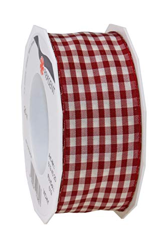 Präsent Vichy Geschenkband mit Drahtkante Bordeaux/créme, 20 m Dekoband zum Verzieren & Basteln, 40 mm Breite, Kariertes Band für Bunte Dekos & Geschenkverpackungen, zu feierlichen Anlässen Präsent Vichy Geschenkband mit Drahtkante Bordeaux/créme, 20 m Dekoband zum Verzieren & Basteln, 40 mm Breite, Kariertes Band für Bunte Dekos & Geschenkverpackungen, zu feierlichen Anlässen von PRÄSENT