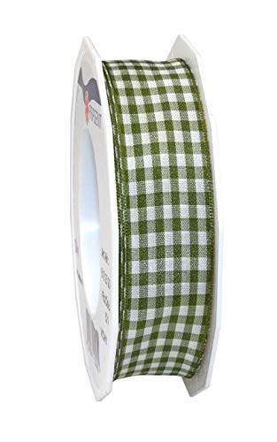 Präsent Vichy Geschenkband mit Drahtkante Olive/créme, 20 m Dekoband zum Verzieren & Basteln, 25 mm Breite, Kariertes Band für Bunte Dekos & Geschenkverpackungen, zu feierlichen Anlässen Präsent Vichy Geschenkband mit Drahtkante Olive/créme, 20 m Dekoband zum Verzieren & Basteln, 25 mm Breite, Kariertes Band für Bunte Dekos & Geschenkverpackungen, zu feierlichen Anlässen von PRÄSENT