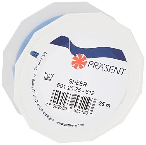 Präsent C.E. Pattberg Sheer Organzaband hellblau, 25 m Geschenkband zum Einpacken von Geschenken, 25 mm Breite, Zubehör zum Dekorieren & Basteln, Dekoband Präsent C.E. Pattberg Sheer Organzaband hellblau, 25 m Geschenkband zum Einpacken von Geschenken, 25 mm Breite, Zubehör zum Dekorieren & Basteln, Dekoband von PRÄSENT