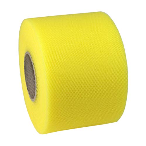 C.E. Pattberg VERONA Dekorationsband gelb, 50 m Tüllband, 72 mm Breite, Schleifenband zum Dekorieren & Basteln, zum Einpacken für Geschenke von PRÄSENT