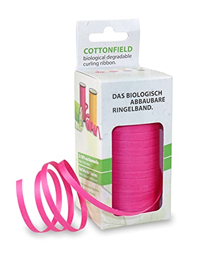 Prasent COTTONFIELD Kräuselband aus Baumwolle magenta 100 m Länge, 5 mm Breite, 5 mm - 100 m von PRÄSENT