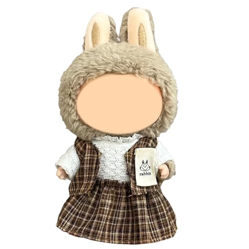PRAOFRT Kleidung für 17 cm große Labubu Puppe, Labubu Puppenzubehör, Labubu Puppenkleidung, Mini Plüschpuppen Kleidungsset Geeignet für Puppen bis zu 6,7 Zoll（E） von PRAOFRT