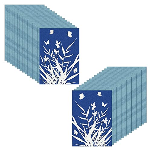 PRATYAHARA Cyanotype-Papier, 30 StüCk A5-Sonnendruckpapier-Kit, Hochempfindliches Sonnendruck-Naturdruckpapier, Solar-Zeichenpapier von PRATYAHARA