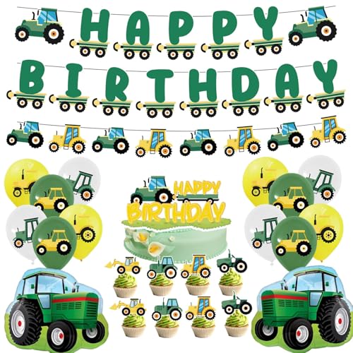 Farm-Grüner Traktor, Partyzubehör, Grüner Traktor, Geburtstagsdekoration Farm-Grüner Traktor, Partyzubehör, Grüner Traktor, Geburtstagsdekoration von PRATYUS