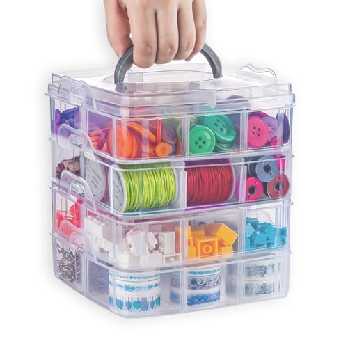 4-stöckige Sortierbox Aufbewahrungsbox mit 24 verstellbaren Fächern - Tragbarer Sortierkasten aus Kunststoff für Perlen, Bastelzubehör, Lego, Schmuck, Nähzeug, Metallteile & Fischingear 4-stöckige Sortierbox Aufbewahrungsbox mit 24 verstellbaren Fächern - Tragbarer Sortierkasten aus Kunststoff für Perlen, Bastelzubehör, Lego, Schmuck, Nähzeug, Metallteile & Fischingear von PRCZLRD