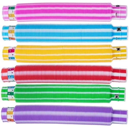 PRECORN LED Pop Tubes Fidget Toys Set – Buntes Party Deko mit Knicklichter Armbändern für Kindergeburtstag & mehr! Sensorik Spielzeug für Kleinkinder, 6 Farben von PRECORN