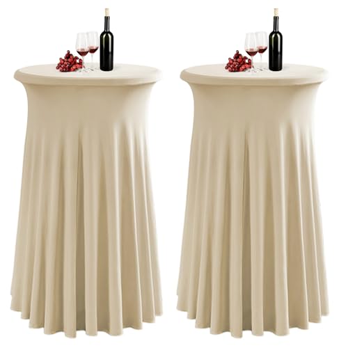 PRELGOSP Stehtisch Hussen Stretch, 80 X 110 cm Spandex Runder Cocktai Tischrock, Cocktail Stehtisch Tischdecke für Hochzeiten, Partys, Restaurants, Bankette,Champagne,2pcs PRELGOSP Stehtisch Hussen Stretch, 80 X 110 cm Spandex Runder Cocktai Tischrock, Cocktail Stehtisch Tischdecke für Hochzeiten, Partys, Restaurants, Bankette,Champagne,2pcs von PRELGOSP
