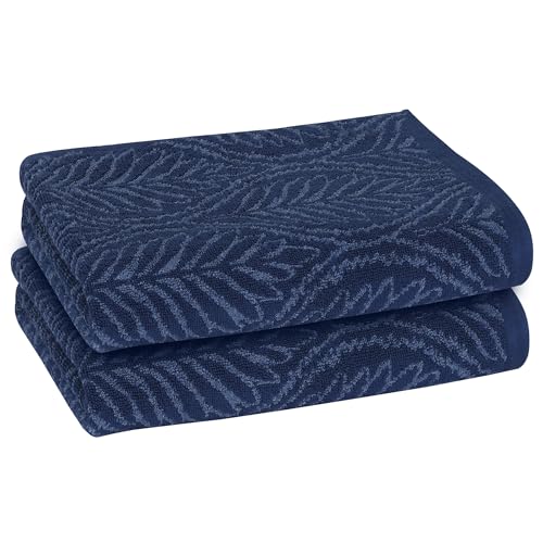 PREMIUS Handtuch, Badetuch und Badetuch, 100 % gefärbtes Baumwollgarn, luxuriöses Trocknungserlebnis, ideal für Hände und Körper, perfekt für Spa und Zuhause (Marineblau, Handtuch) von PREMIUS