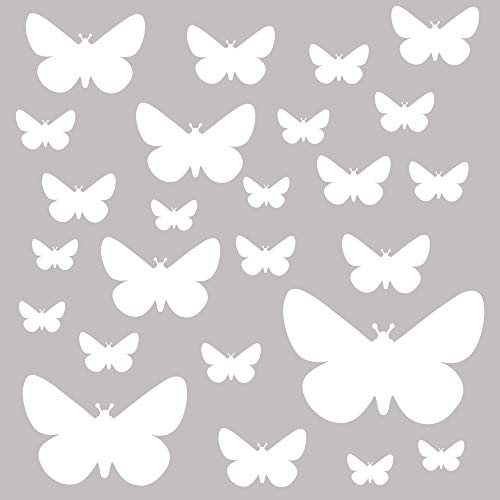 PREMYO 25 Schmetterlinge Wandsticker Kinderzimmer Mädchen Jungen - Wandtattoo - Wandaufkleber Selbstklebend Weiß PREMYO 25 Schmetterlinge Wandsticker Kinderzimmer Mädchen Jungen - Wandtattoo - Wandaufkleber Selbstklebend Weiß von PREMYO