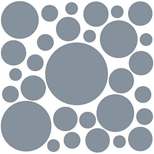 PREMYO 30 Punkte Wandsticker Kinderzimmer Mädchen Jungen - Wandtattoo - Wandaufkleber Selbstklebend Grau von PREMYO