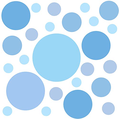 PREMYO 30 Punkte Wandsticker Kinderzimmer Mädchen Jungen - Wandtattoo - Wandaufkleber Selbstklebend Pastell Blau von PREMYO