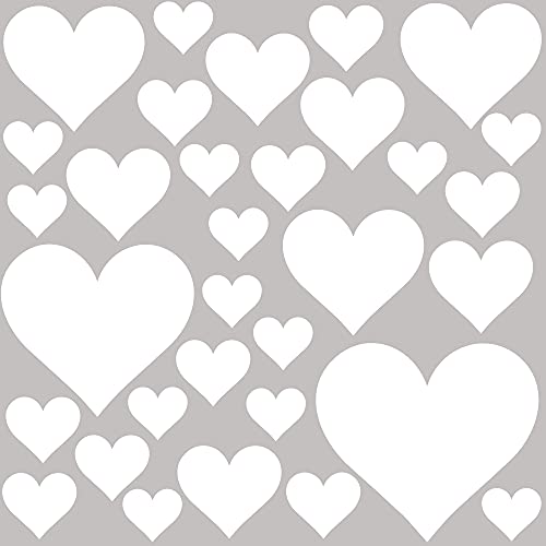PREMYO 32 Herzen Wandsticker Kinderzimmer Mädchen Jungen - Wandtattoo - Wandaufkleber Selbstklebend Weiß PREMYO 32 Herzen Wandsticker Kinderzimmer Mädchen Jungen - Wandtattoo - Wandaufkleber Selbstklebend Weiß von PREMYO