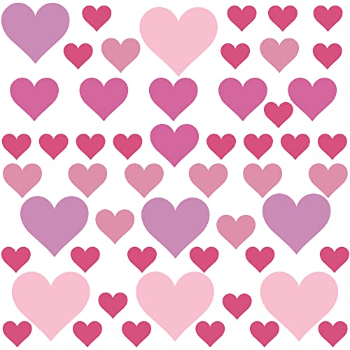 PREMYO 54 Herzen Wandsticker Kinderzimmer Mädchen Jungen - Wandtattoo - Wandaufkleber Selbstklebend Pastell Rosa von PREMYO