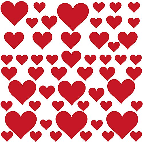 PREMYO 54 Herzen Wandsticker Kinderzimmer Mädchen Jungen - Wandtattoo - Wandaufkleber Selbstklebend Rot PREMYO 54 Herzen Wandsticker Kinderzimmer Mädchen Jungen - Wandtattoo - Wandaufkleber Selbstklebend Rot von PREMYO