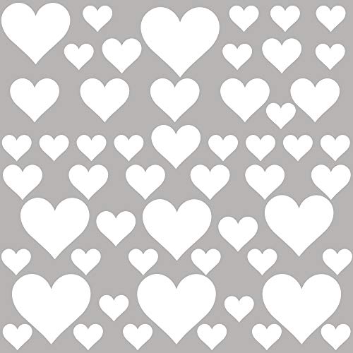PREMYO 54 Herzen Wandsticker Kinderzimmer Mädchen Jungen - Wandtattoo - Wandaufkleber Selbstklebend Weiß PREMYO 54 Herzen Wandsticker Kinderzimmer Mädchen Jungen - Wandtattoo - Wandaufkleber Selbstklebend Weiß von PREMYO