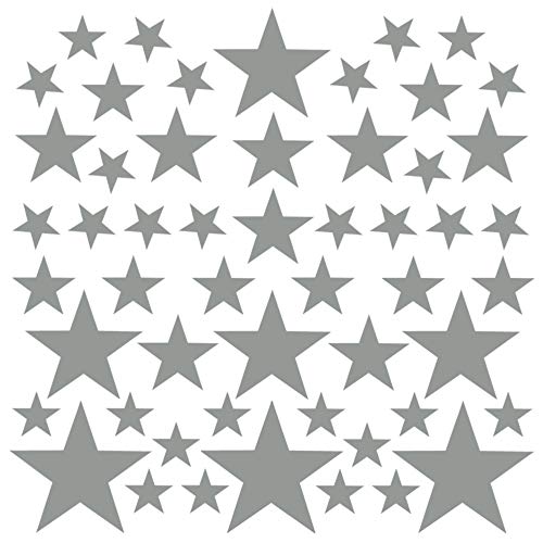 PREMYO 54 Sterne Wandsticker Kinderzimmer Mädchen Jungen - Wandtattoo - Wandaufkleber Selbstklebend Grau PREMYO 54 Sterne Wandsticker Kinderzimmer Mädchen Jungen - Wandtattoo - Wandaufkleber Selbstklebend Grau von PREMYO