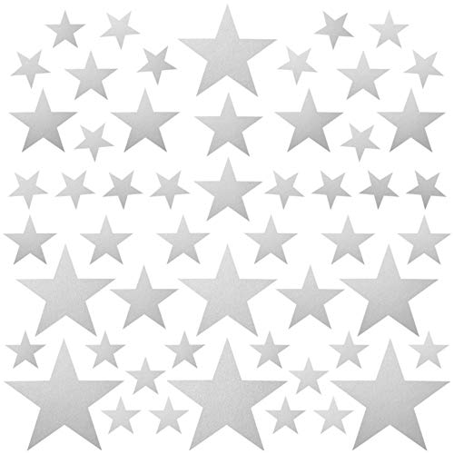 PREMYO 54 Sterne Wandsticker Kinderzimmer Mädchen Jungen - Wandtattoo - Wandaufkleber Selbstklebend Silber PREMYO 54 Sterne Wandsticker Kinderzimmer Mädchen Jungen - Wandtattoo - Wandaufkleber Selbstklebend Silber von PREMYO
