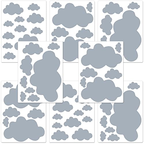 PREMYO 70 Wolken Wandsticker Kinderzimmer Mädchen Jungen - Wandtattoo - Wandaufkleber Selbstklebend Grau von PREMYO