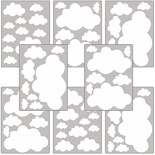 PREMYO 70 Wolken Wandsticker Kinderzimmer Mädchen Jungen - Wandtattoo - Wandaufkleber Selbstklebend Weiß von PREMYO