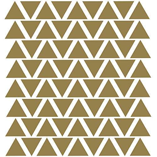 PREMYO 72 Dreiecke Wandsticker Kinderzimmer Mädchen Jungen - Wandtattoo - Wandaufkleber Selbstklebend Gold von PREMYO