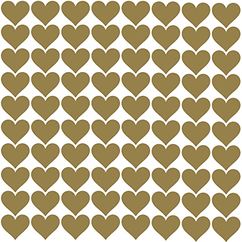 PREMYO 80 Herzen Wandsticker Kinderzimmer Mädchen Jungen - Wandtattoo - Wandaufkleber Selbstklebend Gold von PREMYO