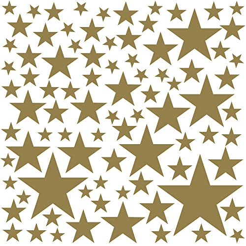 PREMYO 86 Sterne Wandsticker Kinderzimmer Mädchen Jungen - Wandtattoo - Wandaufkleber Selbstklebend Gold von PREMYO