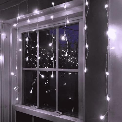 Lichterkette - Flache Eiszapfenlichterkette, 5 m x 0,6 m, 3AA Batterie, kaltweiß, ideal für Dekoration und Ambiente. Lichterkette - Flache Eiszapfenlichterkette, 5 m x 0,6 m, 3AA Batterie, kaltweiß, ideal für Dekoration und Ambiente. von PRENDELUZ