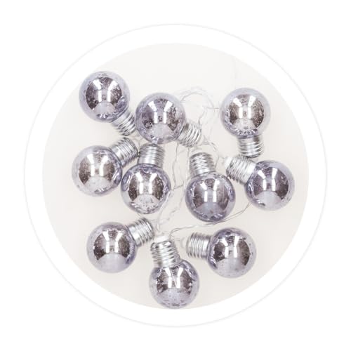 PRENDELUZ LED-Lichterkette, dekorative Beleuchtung, 1,35 m, mit silbernen Glühbirnen, kaltes Licht, ideal für den Innen- und Außenbereich, einfache Installation. PRENDELUZ LED-Lichterkette, dekorative Beleuchtung, 1,35 m, mit silbernen Glühbirnen, kaltes Licht, ideal für den Innen- und Außenbereich, einfache Installation. von PRENDELUZ