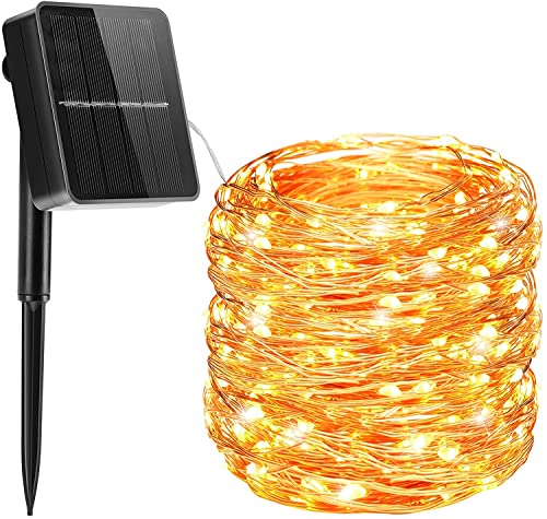 PRENDELUZ Mini-LED-Solar-Lichterkette, IP44, 8 wählbare Modi, kaltweiß, 12 m, 100 LEDs, 8 Modi von PRENDELUZ