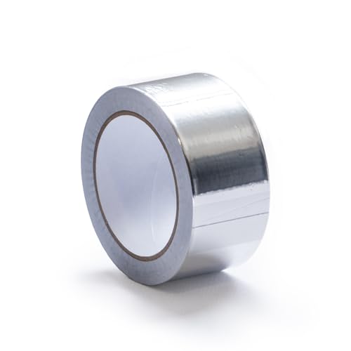 PRENDELUZ Schwarzes Aluminium-Klebeband für hohe Temperaturen, 25 m x 55 mm, ideal für Belüftung, Isolierung und Unterdrückung von Wärmebrücken von PRENDELUZ