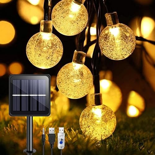 PRENDELUZ Solarbetriebene Lichterkette für den Außenbereich, 50 LEDs, 20 cm, wiederaufladbar, solarbetrieben, 8 Modi, wasserdicht, Dekoration für Terrasse, Terrasse, Balkon, Party, Hochzeit PRENDELUZ Solarbetriebene Lichterkette für den Außenbereich, 50 LEDs, 20 cm, wiederaufladbar, solarbetrieben, 8 Modi, wasserdicht, Dekoration für Terrasse, Terrasse, Balkon, Party, Hochzeit von PRENDELUZ