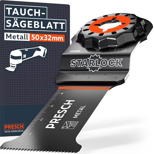 Presch Starlock Sägeblatt Metall 50x32mm - Multitool Sägeblatt für werkzeuglosen Wechsel - Exakte Schnitte dank optimiertem Zahnprofil & gekröpfter Form - Präzises Tauchsägeblatt, Multitool Zubehör Presch Starlock Sägeblatt Metall 50x32mm - Multitool Sägeblatt für werkzeuglosen Wechsel - Exakte Schnitte dank optimiertem Zahnprofil & gekröpfter Form - Präzises Tauchsägeblatt, Multitool Zubehör von PRESCH