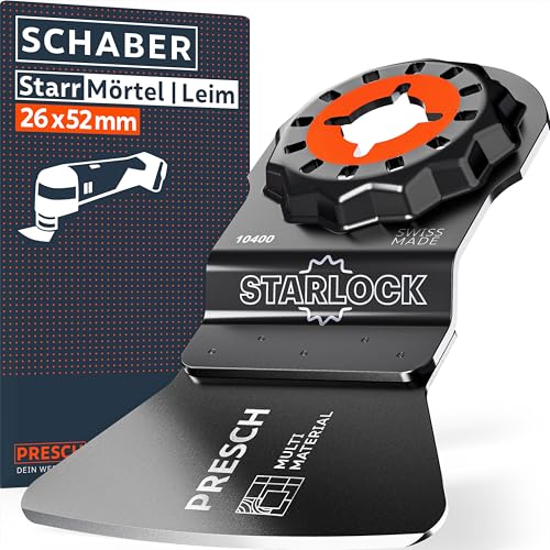 Presch Starlock Schaber Mörtel & Kleber 52mm - Starlock Multitool Zubehör für werkzeuglosen Wechsel - Extrem robuster Multitool Schaber dank Carbonstahl-Körper - Scharf für schnellen Materialabtrag Presch Starlock Schaber Mörtel & Kleber 52mm - Starlock Multitool Zubehör für werkzeuglosen Wechsel - Extrem robuster Multitool Schaber dank Carbonstahl-Körper - Scharf für schnellen Materialabtrag von PRESCH