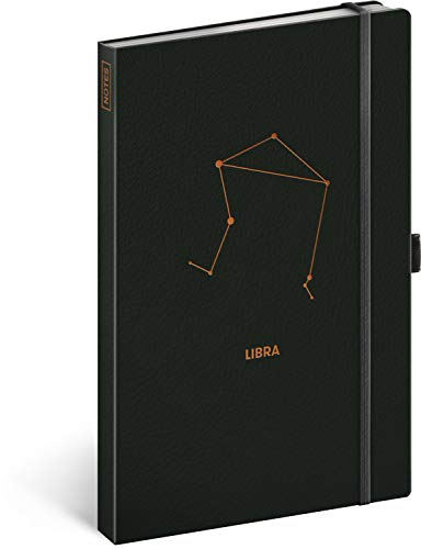 PRESCO GROUP A.S. Tierkreis Notizbuch mit Gummiband liniert - Notizblock für Frauen Mädchen Herren - Tagebuch Journal Notebook für Schule und Arbeit (Waage) von Presco Group